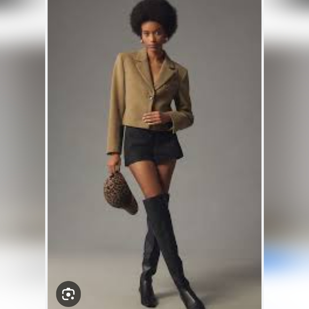 Anthropologie Jacket, Size 10, Tan, Soft Tweedy Knit Blazer, Lined, Like NEW! - Picture 5 of 16